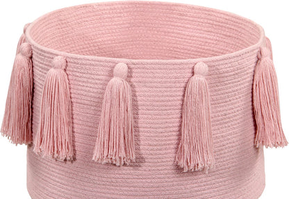Lorena Canals Tassels Basket - Pink - BSK-TAS-PK
