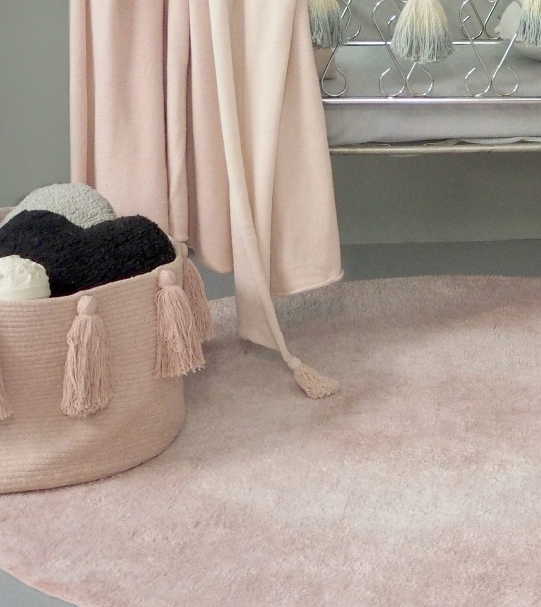 Lorena Canals Tassels Basket - Vintage Nude - BSK-TAS-VINTNU