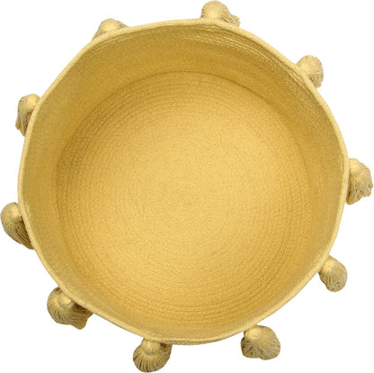 Lorena Canals Tassels Basket - Yellow - BSK-TAS-Y