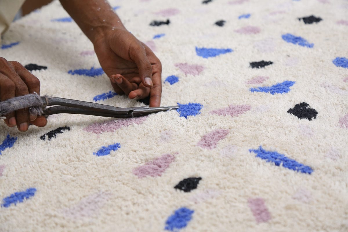 Lorena Canals Terrazzo Rug - Sapphire (4' 7'' x 6' 7'') - C-TERRA-SAPHIR