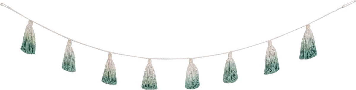 Lorena Canals Tie-Dye Pom Pom Garland - Green - GARL-TIE-GR