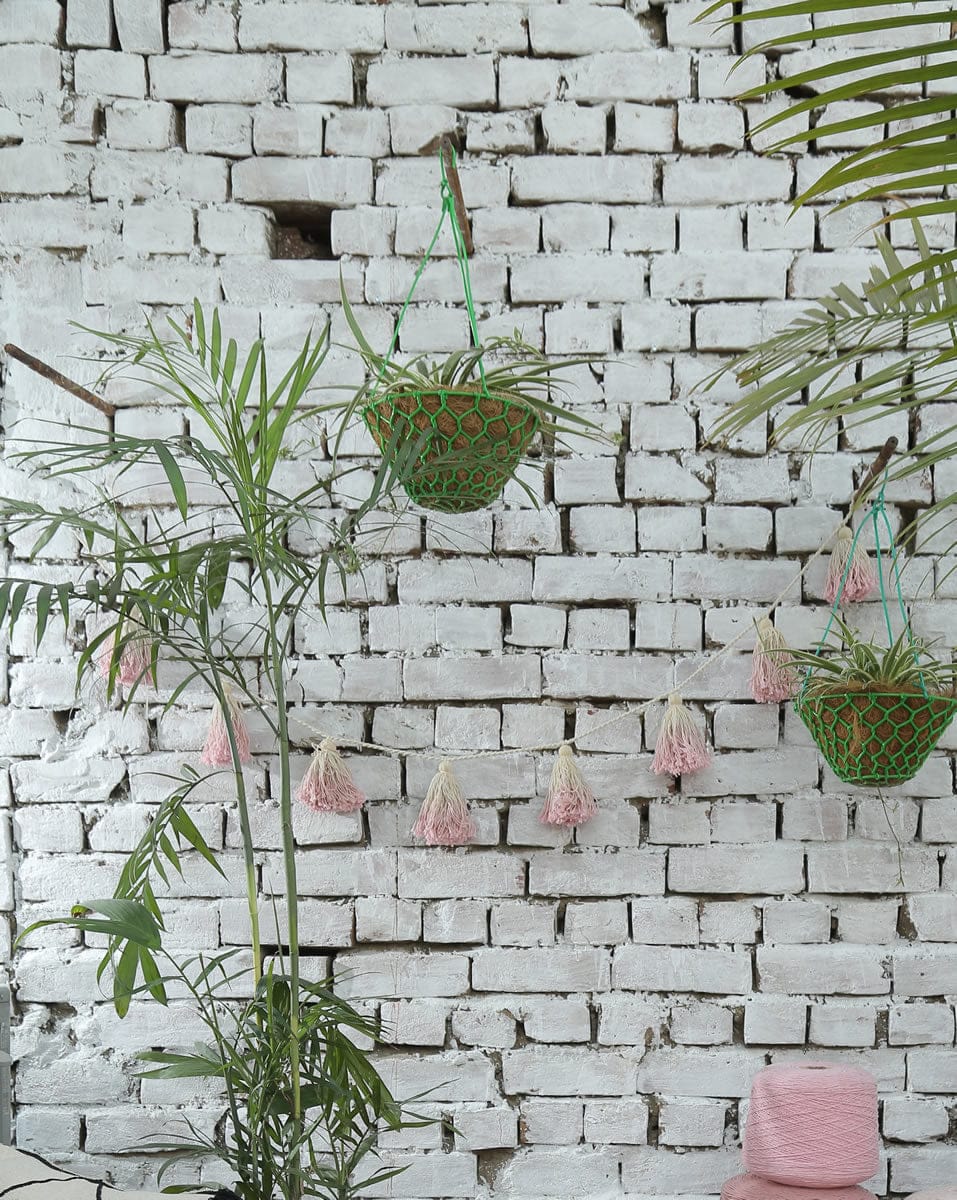 Lorena Canals Tie-Dye Pom Pom Garland - Pink - GARL-TIE-PK