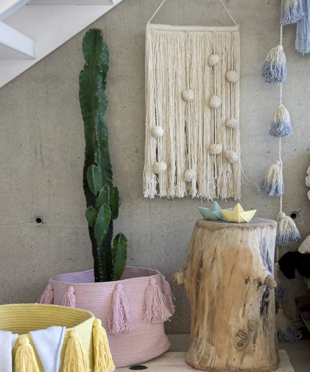 Lorena Canals Tie-Dye Pom Pom Garland - Soft Blue - GARL-TIE-BL