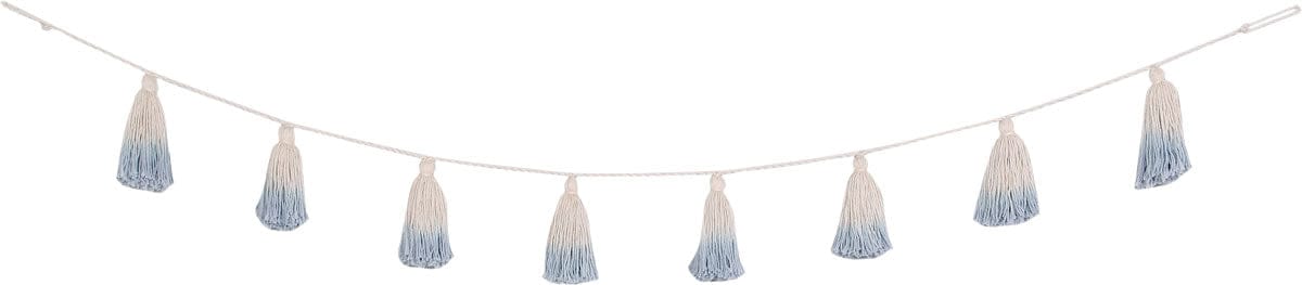 Lorena Canals Tie-Dye Pom Pom Garland - Soft Blue - GARL-TIE-BL