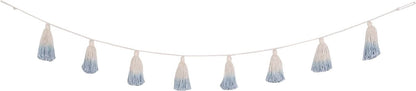 Lorena Canals Tie-Dye Pom Pom Garland - Soft Blue - GARL-TIE-BL