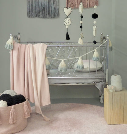 Lorena Canals Tie-Dye Pom Pom Garland - Vintage Blue - GARL-TIE-VINTBL