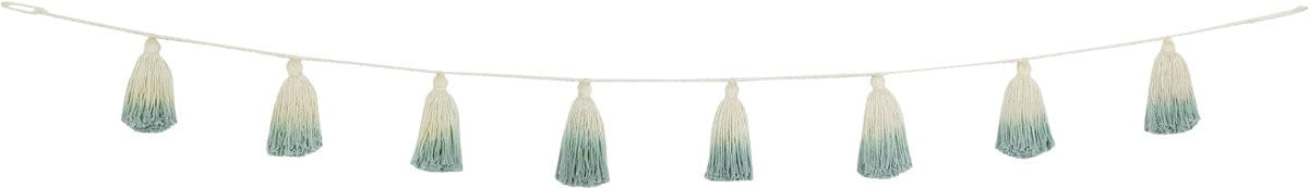 Lorena Canals Tie-Dye Pom Pom Garland - Vintage Blue - GARL-TIE-VINTBL