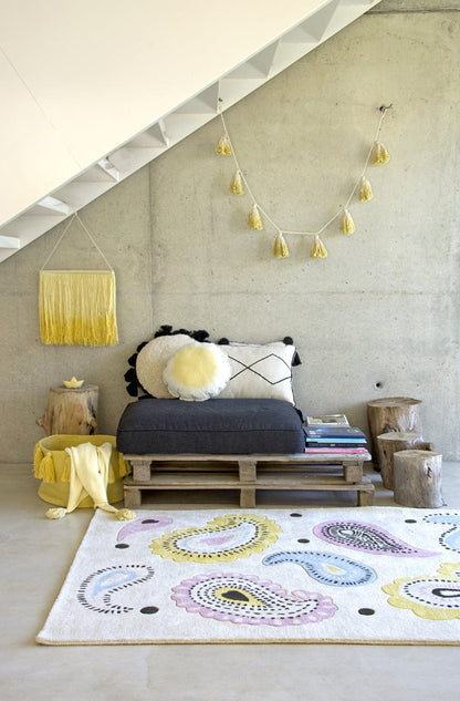 Lorena Canals Tie-Dye Pom Pom Garland - Yellow - GARL-TIE-Y