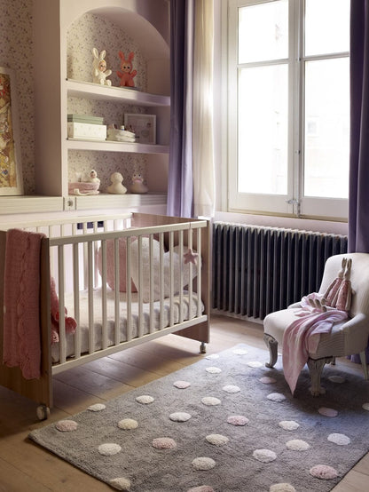 Lorena Canals Tricolor Polka Dots Rug - Pink (4' x 5' 3") - C-TT-1