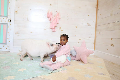 Lorena Canals Tricolor Stars Rug - Vanilla (4' x 5' 3") - C-ST-V