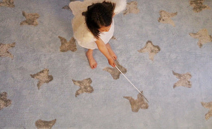 Lorena Canals Wings Rug - Blue/Silver (4' 8" x 6' 7") - C-WINGS-BS