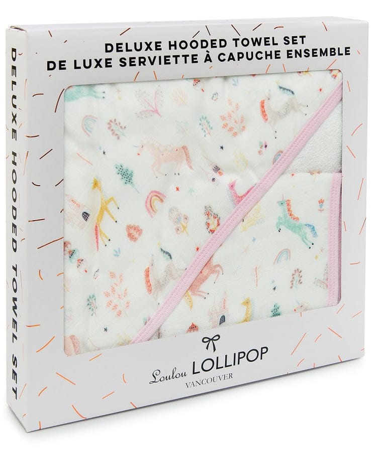 Loulou Lollipop Hooded Towel Set - Unicorn Dream - TWUNICORN
