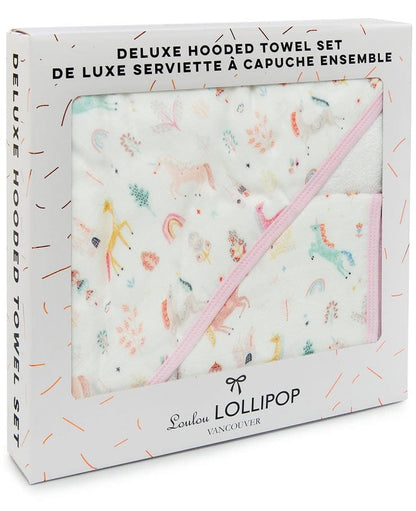 Loulou Lollipop Hooded Towel Set - Unicorn Dream - TWUNICORN
