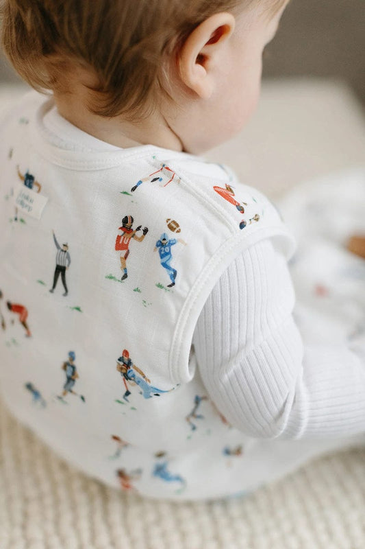 Loulou Lollipop Lightweight Muslin Sleep Bag, 0-6 m - Football - BA9003U-FTB-7