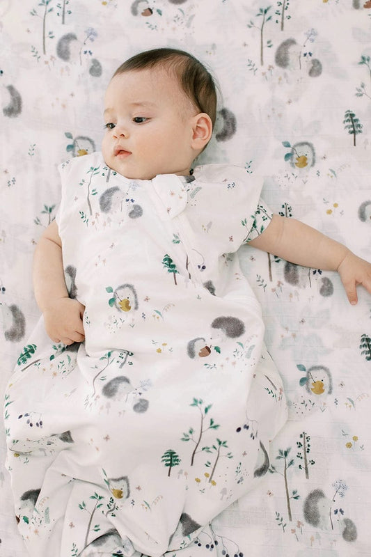 Loulou Lollipop Lightweight Muslin Sleep Bag, 6-18 m - Hedgehogs - BA9003U-HGH-18