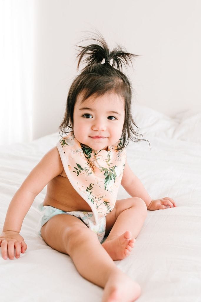 Loulou Lollipop Luxe Muslin Bandana Bib Set - Blushing Protea - BIBPROTEA