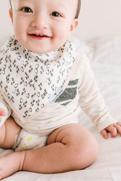 Loulou Lollipop Luxe Muslin Bandana Bib Set - Blushing Protea - BIBPROTEA