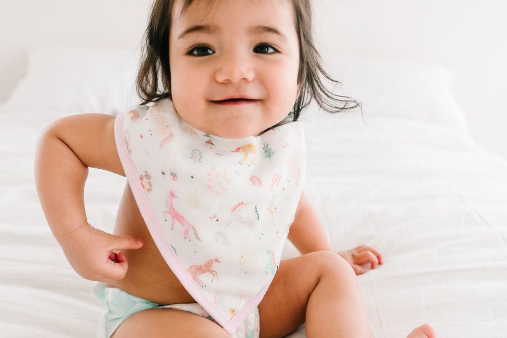 Loulou Lollipop Luxe Muslin Bandana Bib Set - Unicorn Dream - BIBUNICORN