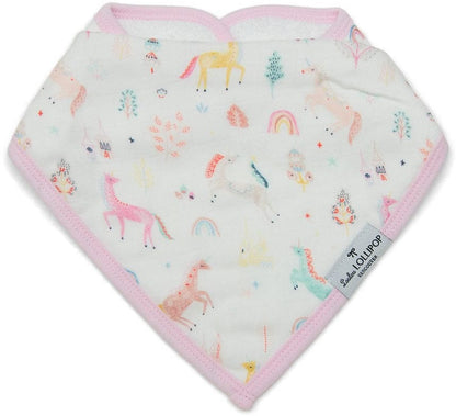 Loulou Lollipop Luxe Muslin Bandana Bib Set - Unicorn Dream - BIBUNICORN