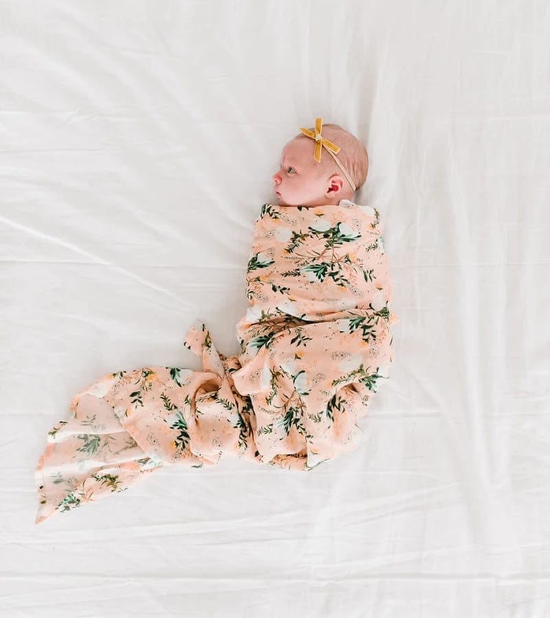Loulou Lollipop Luxe Muslin Swaddle - Blushing Protea - SWPROTEA