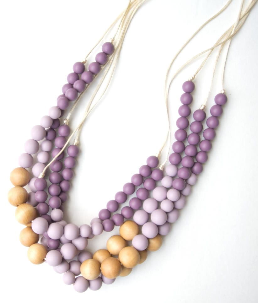 Loulou Lollipop Naturalist Statement Necklace - Plum/Mauve - NATPM