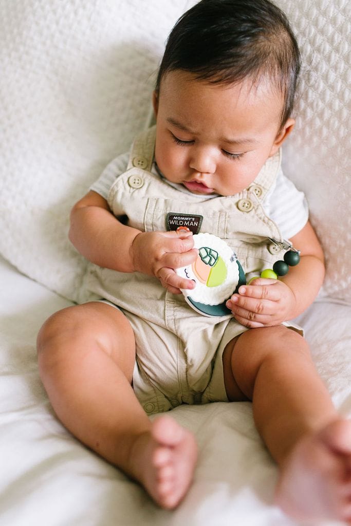 Loulou Lollipop Silicone Teether with Clip - Sushi Roll - ROLLSET