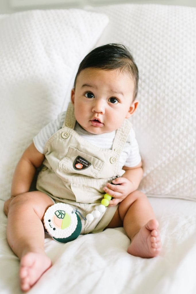 Loulou Lollipop Silicone Teether with Clip - Sushi Roll - ROLLSET