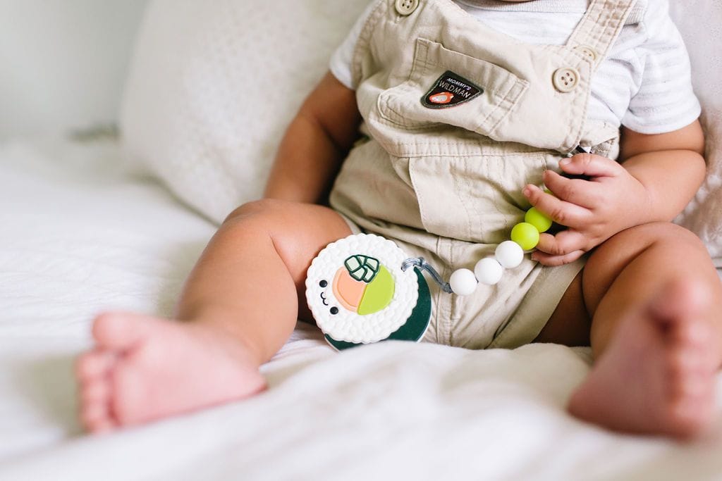 Loulou Lollipop Silicone Teether with Clip - Sushi Roll - ROLLSET