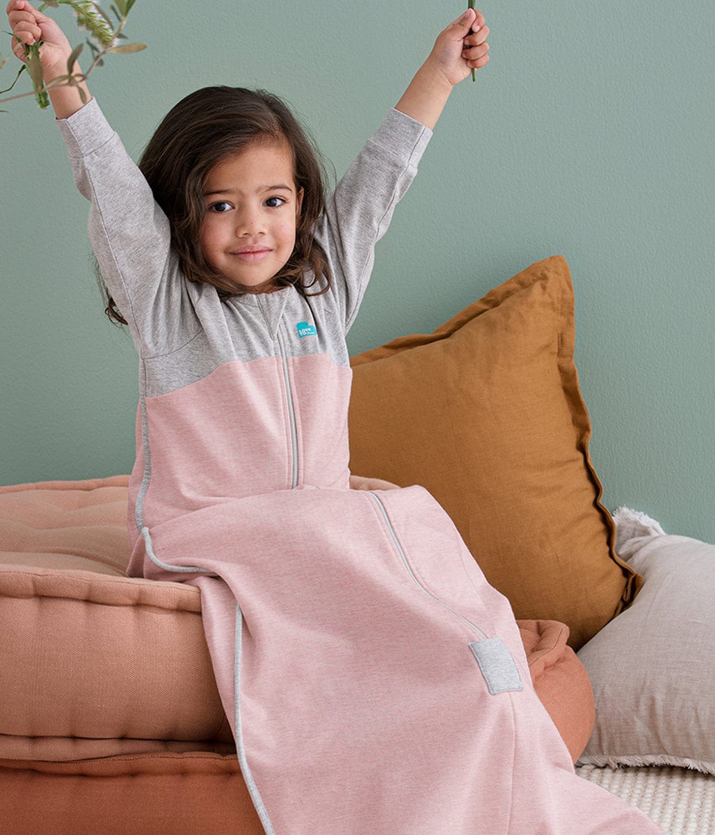 Love To Dream Long Sleeve Sleep Bag Organic Cotton Fleece Mild, 18-36 M - Dusty Pink Marl - L31-19-001-DPK-18-36M