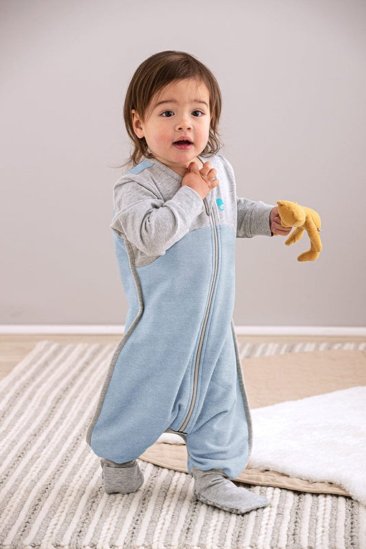 Love To Dream Long Sleeve Sleep Suit Organic Cotton Mild, 6-12 M - Dusty Blue - L41-19-001-DBL-6-12M