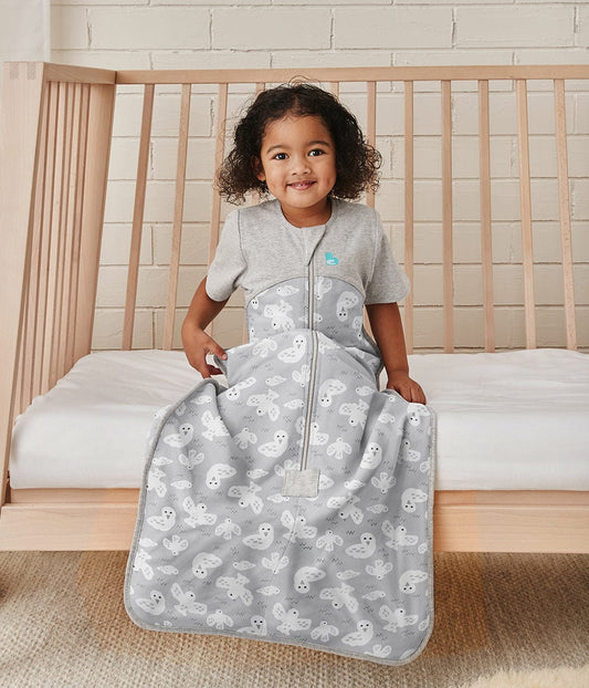 Love To Dream Short Sleeve Sleep Bag Organic Cotton Mild, 18-36 M - Doves Grey - L30-19-250-GRY-18-36M