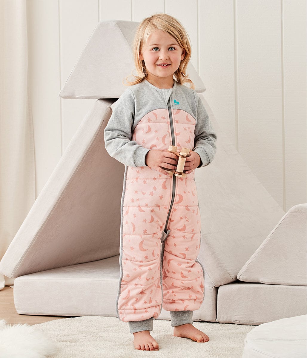 Love To Dream Sleep Suit Quilted Cotton 2.5 TOG, 12-24 M - Moonlight Dusty Pink - L40-29-266-DPK-12-24M