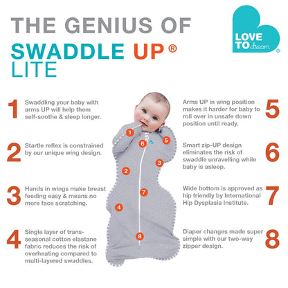 Love to Dream Swaddle UP Lite - Mint Stars - Medium - 16-30207