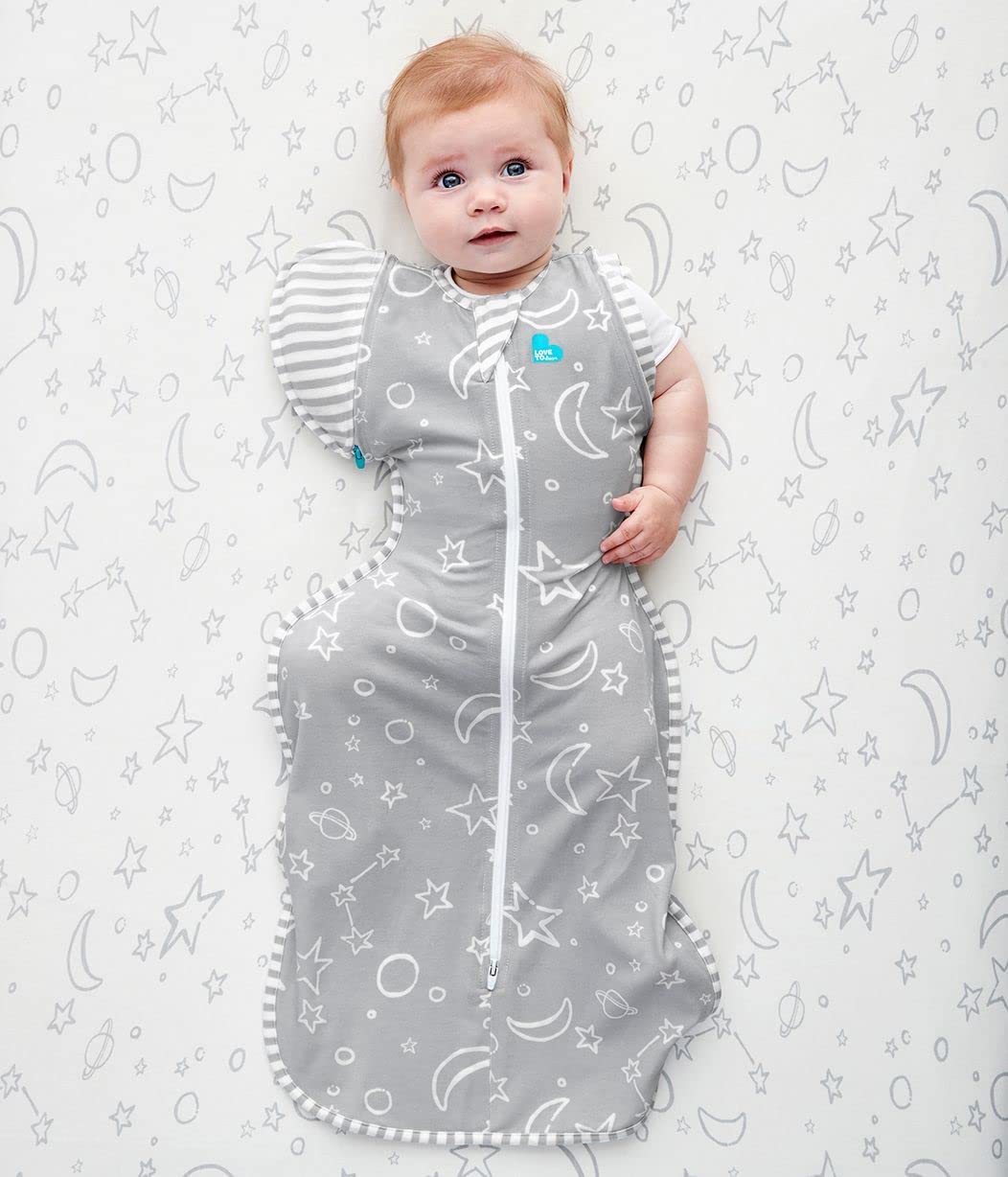 Love To Dream Swaddle UP Transition Bag Silky-Lux - Gray Moon and Stars, Large - 16-44202