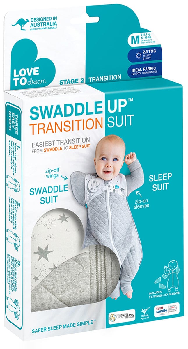 Love to Dream Swaddle UP Transition Suit, 2.5 TOG, Medium - White