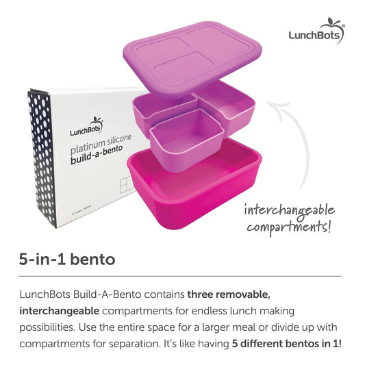 LunchBots Medium Build-A-Bento Lunch Box, 3.6 cups - Reef
