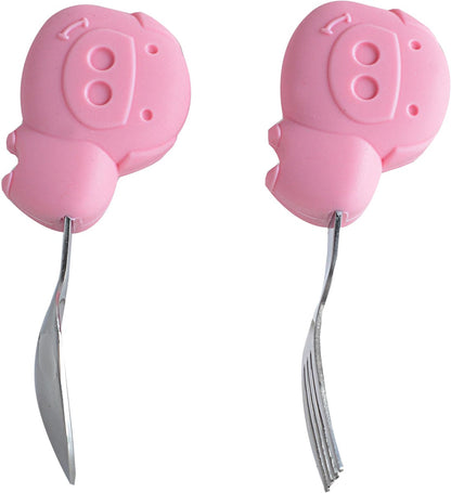 Marcus & Marcus Palm Grasp Spoon & Fork Set Pokey the Piglet
