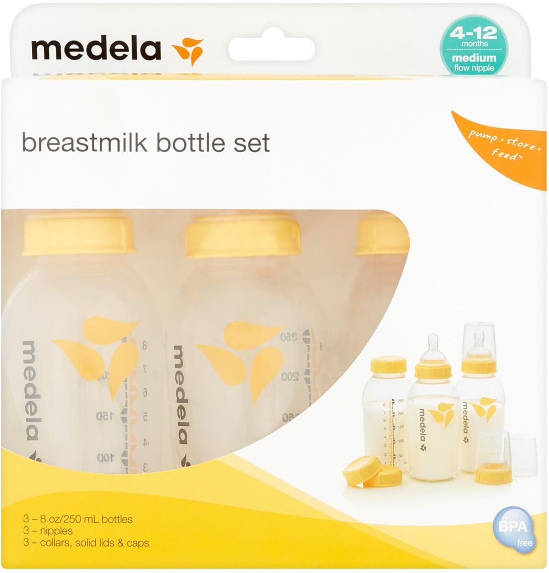 Medela 8 oz Breastmilk Bottle Set - Wide Base Nipple - 87132