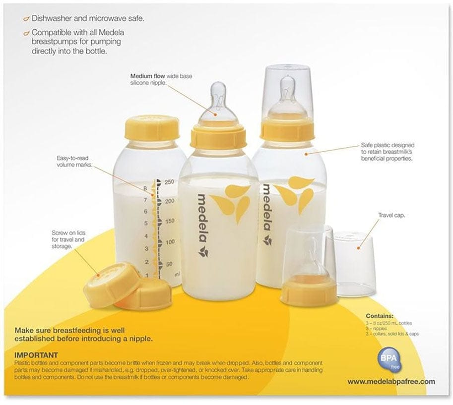 Medela 8 oz Breastmilk Bottle Set - Wide Base Nipple - 87132