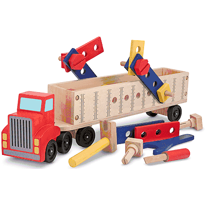 Melissa & Doug Big Rig Wooden Building Truck