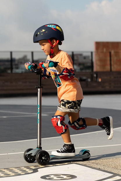 Micro Kickboard Maxi Deluxe Pro Scooter - Grey / Aqua - MMD088