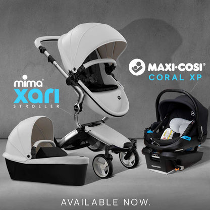 Mima Xari 4G + Maxi Cosi Coral XP Travel System Bundle - Graphite Grey - Argento / Stone White / Essential Black - TRVL-A116-04R-ARG-SW-IC313FNA