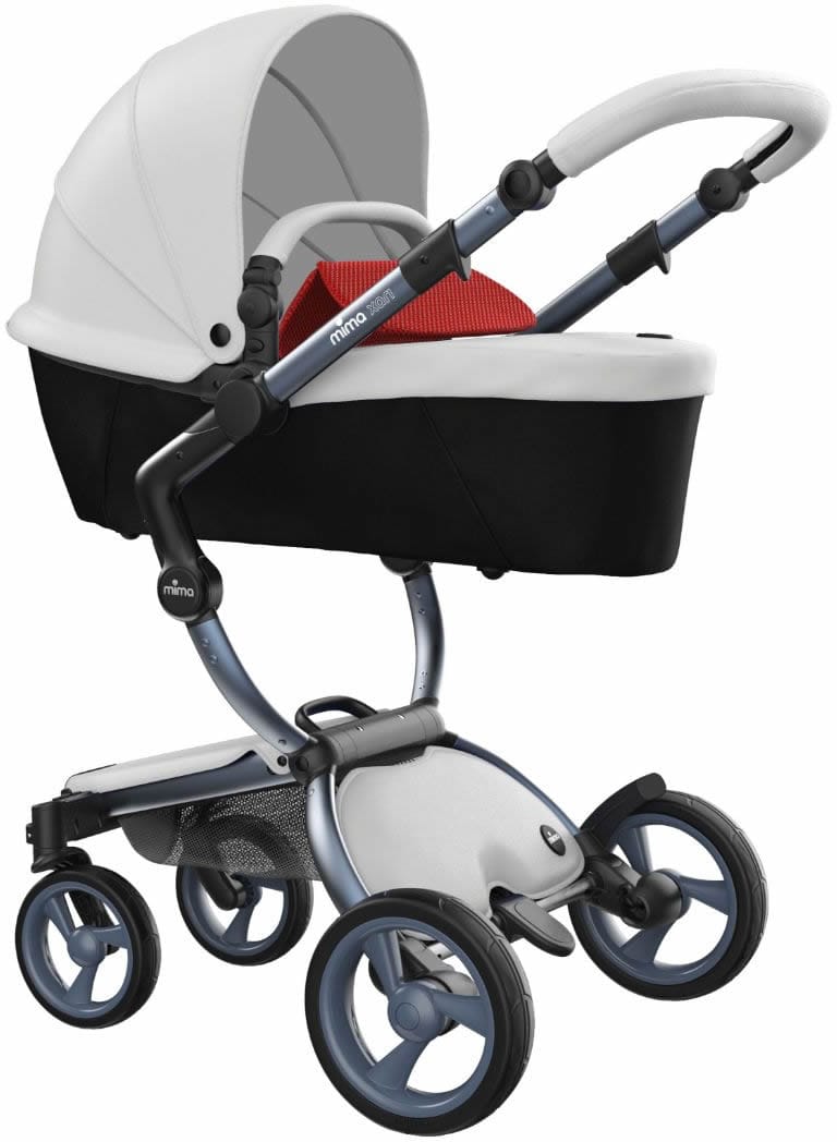 Mima Xari Complete Stroller, Graphite - Snow White / Ruby Red