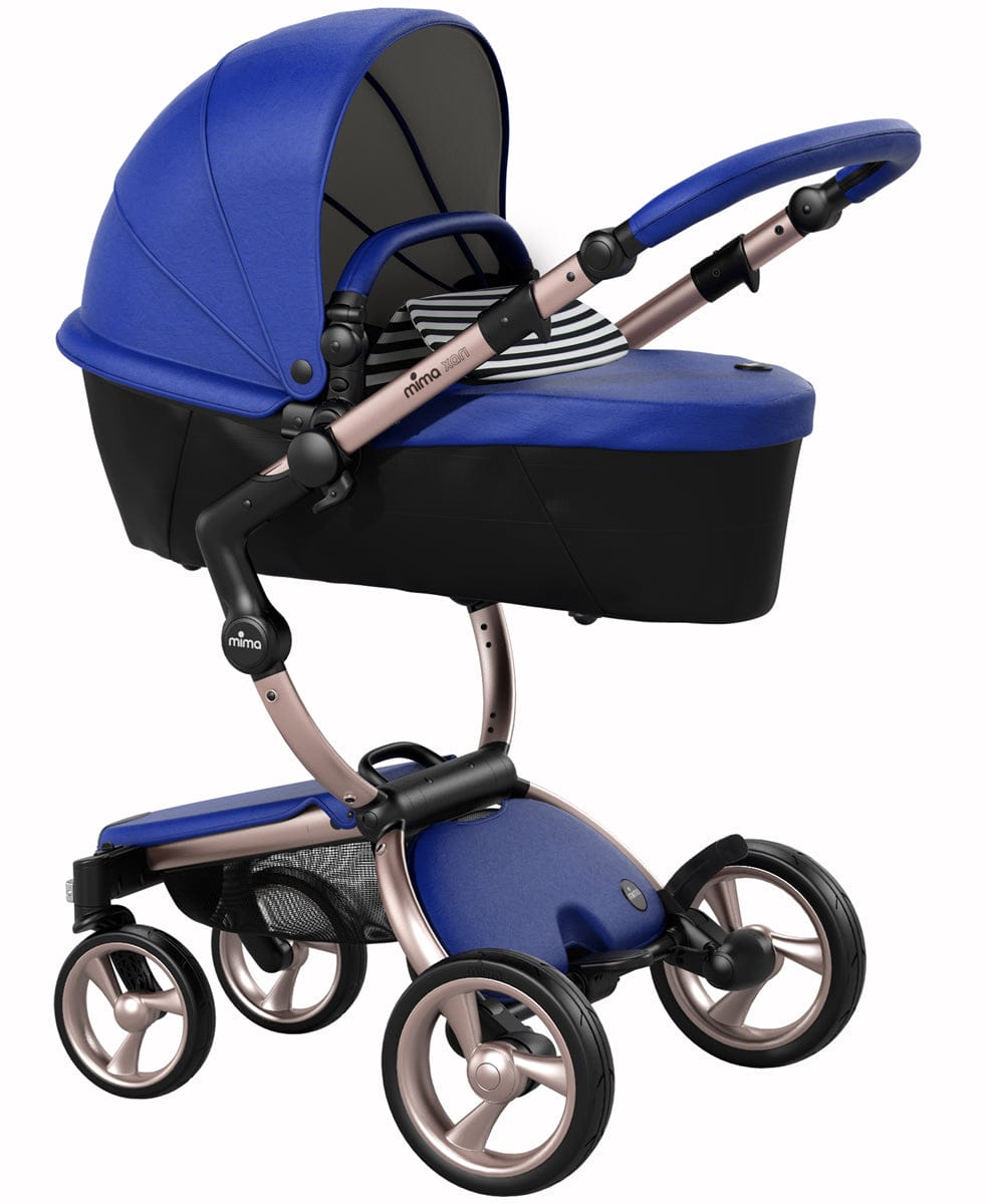 Mima 2019 Xari Complete Stroller, Rose Gold - Royal Blue / Black & White - A115-03-RGRBBW