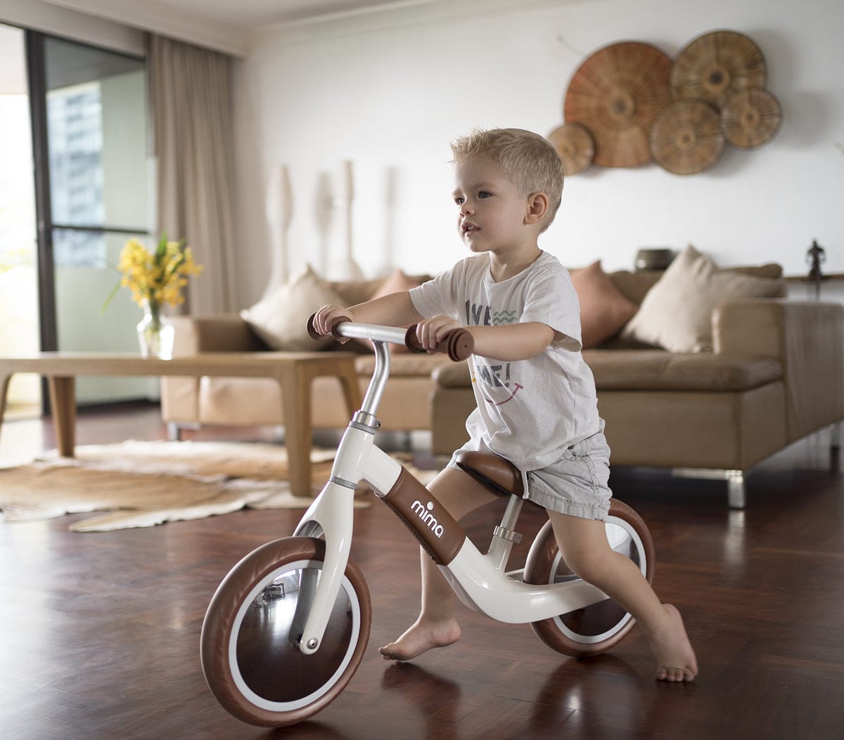 Mima Zoom Balance Bike - White/Camel - TA2-01W