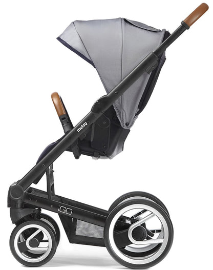 Mutsy Igo Stroller, Urban Collection - Black/White & Blue - IGOBUNW&B