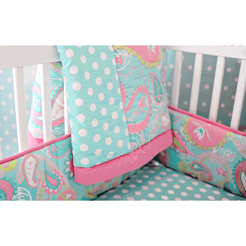 My Baby Sam Pixie Baby Aqua 3 Piece Crib Bedding Set