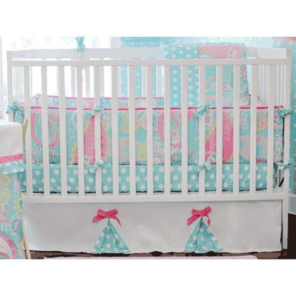My Baby Sam Pixie Baby Aqua 3 Piece Crib Bedding Set