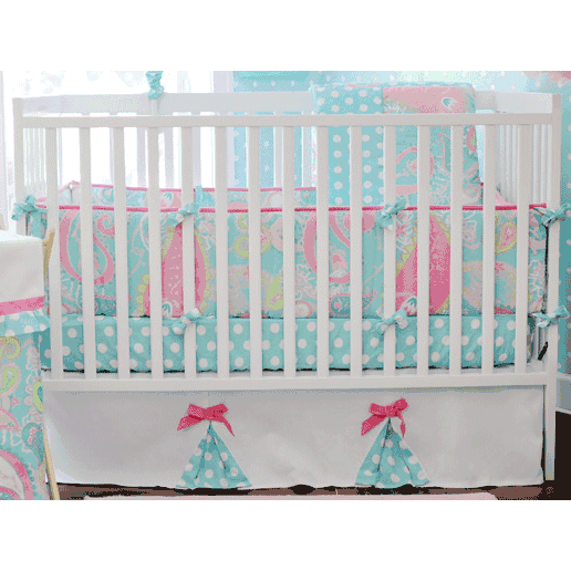 My Baby Sam Pixie Baby Aqua 3 Piece Crib Bedding Set