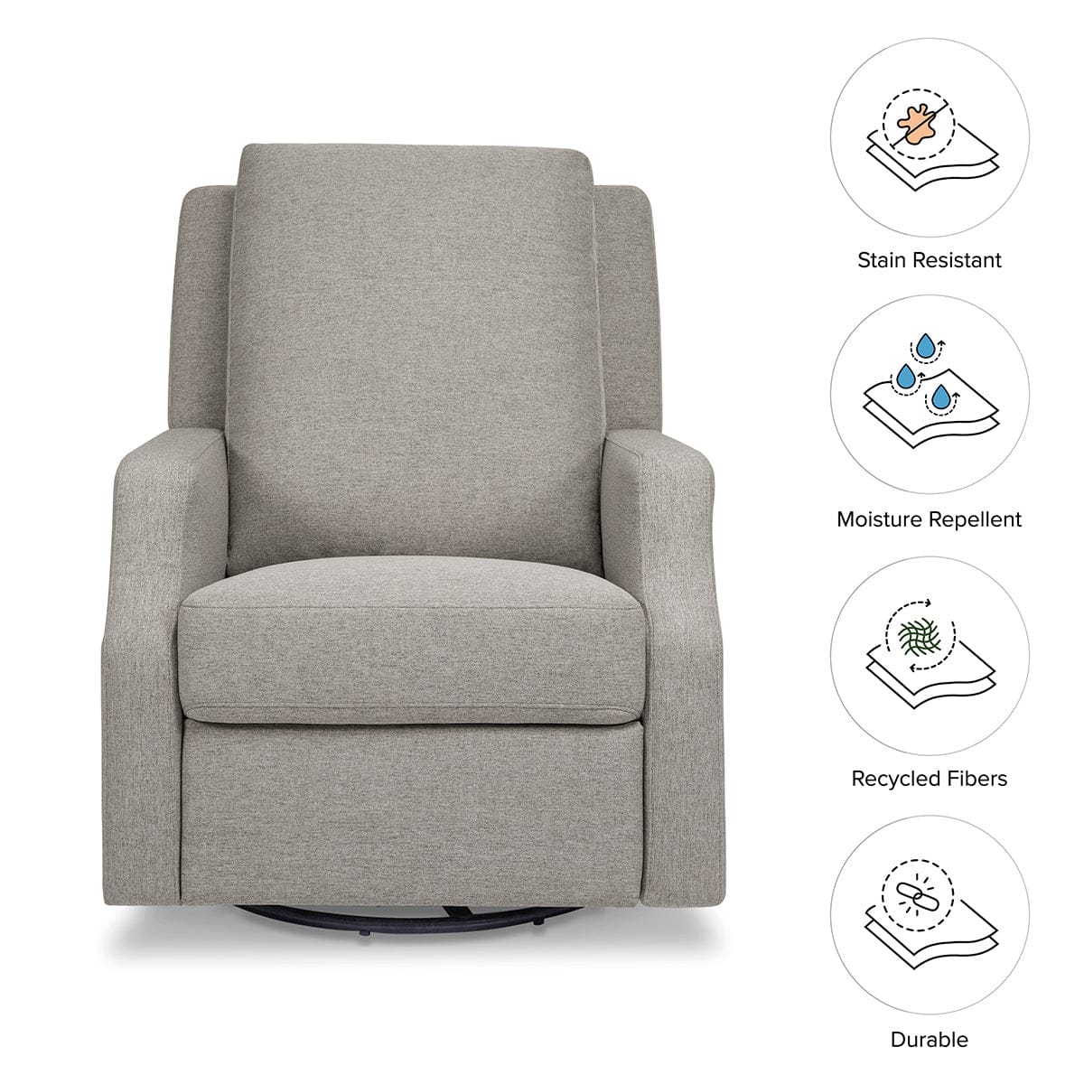 Namesake Crewe Swivel Glider Recliner - Performance Grey Eco-Weave - M22287PGEW